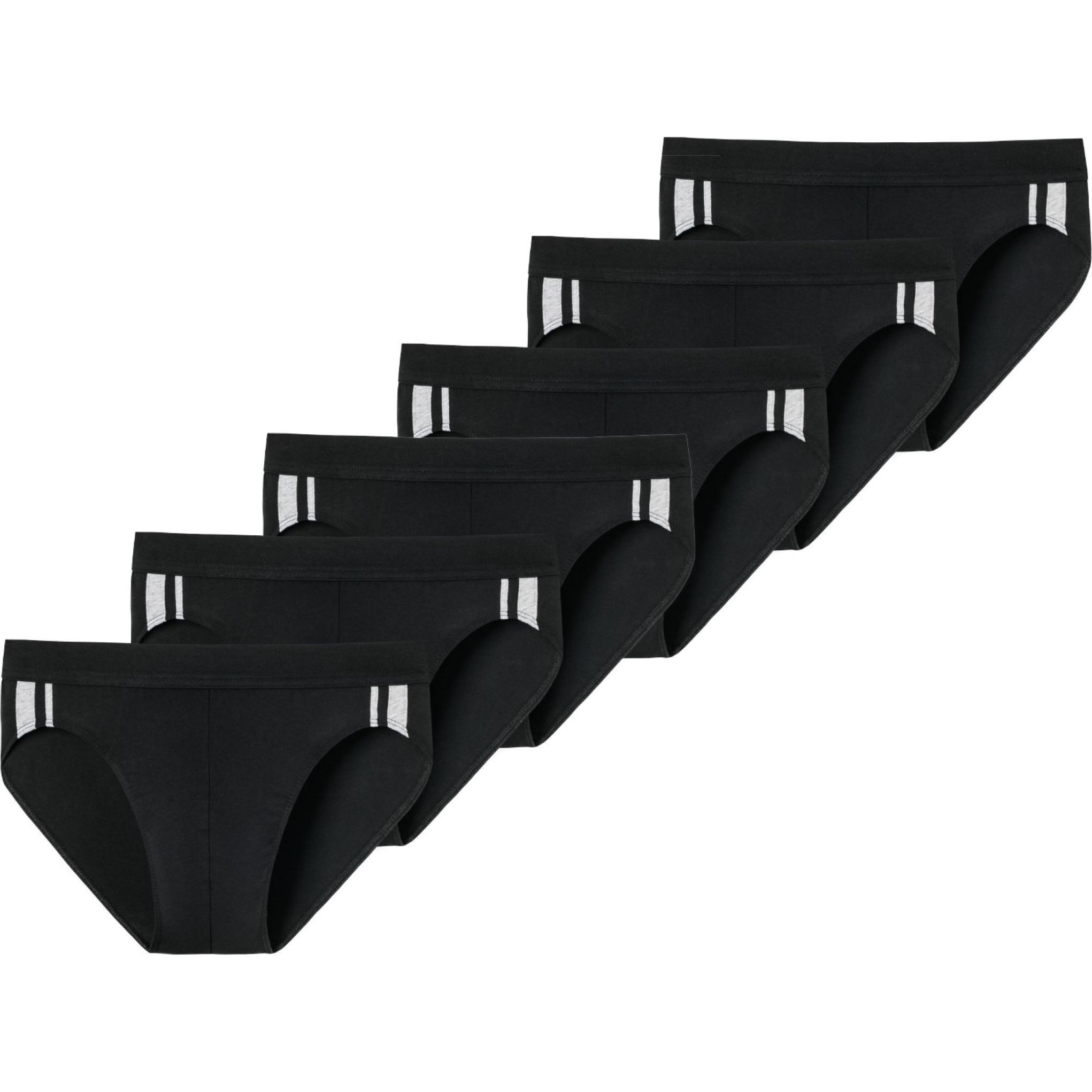 Schiesser, Herren, Unterhosen, 6er Pack - 95/5 Stretch - Organic Cotton Rio-Slip / Unterhosen, Schwarz, (L, 6er Pack)