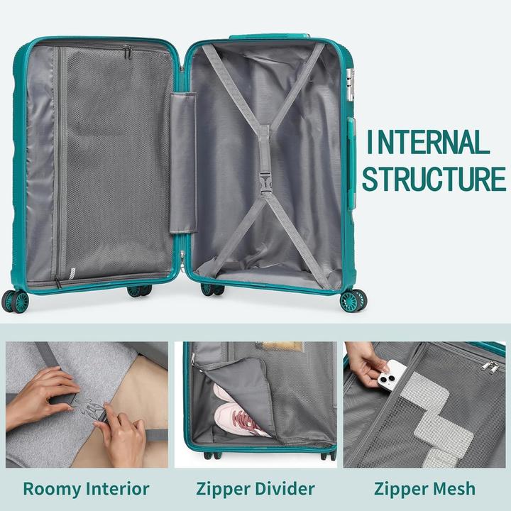 Image du produit Kono 3-teiliges Hartschalenkoffer-Set mit TSA Schloss (100 l)