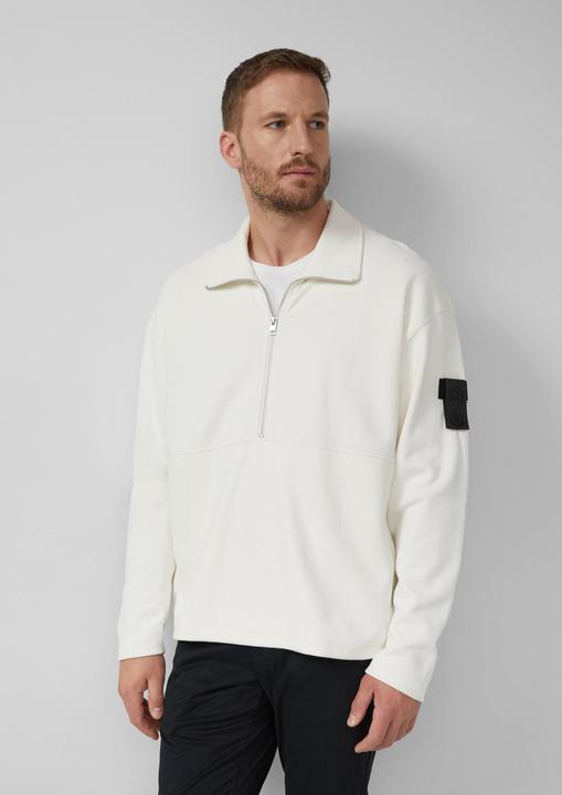 Produktbild s.Oliver Sweatshirt Softes Relaxed-Fit-Sweatshirt aus Baumwollmix mit Label-Patch (L)