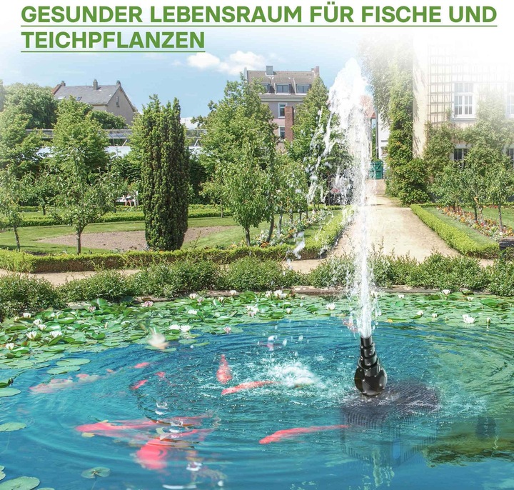 Produktbild SunSun CDF-5800 Teichpumpe 5000 l/h / 40W 24V DC Gartenteichpumpe Bachlaufpumpe