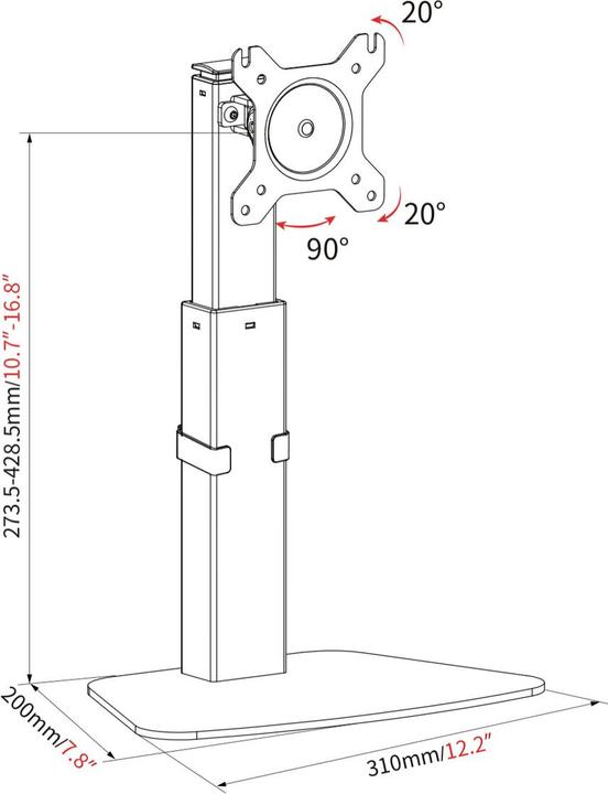 Image du produit Desire2 Support de bureau pour écran (Tables, 35", 8 kg)