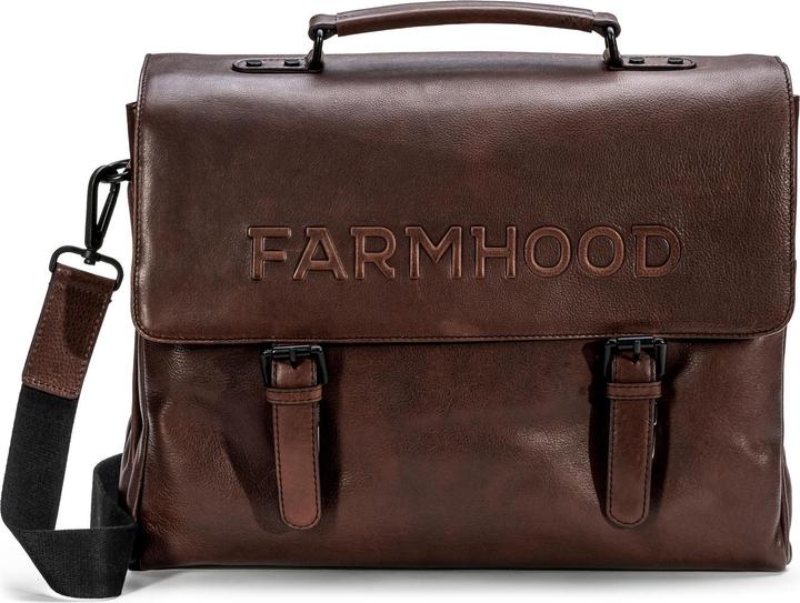 Actual product image Farmhood Memphis briefcase XXL 3 compartments leather 39 cm