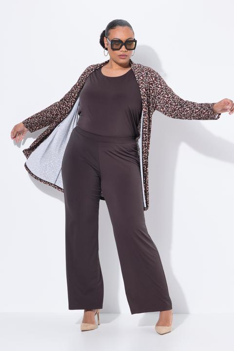 Immagine prodotto Ulla Popken Pantaloni in jersey dal taglio della gamba ampio con cintura elastica, fino alla taglia 72/74 (62, 64)