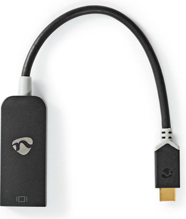 Produktbild Nedis USB Adapter USB 3.2 Gen 1 USB-CT Male DisplayPort Female 0.20 m Round Gold Plated PVC Anthraci (20 cm)