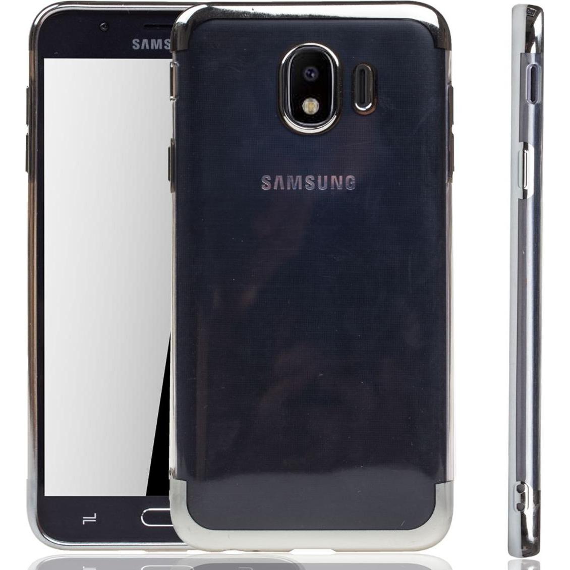 König Design Handyhülle für Samsung Galaxy J4 Schutzcase Backcover Bumper Etuis Rahmen Silber (Samsung Galaxy J4), Smart...