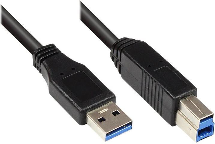 Produktbild Good Connections Anschlusskabel USB 3.0 Stecker A an Stecker B, schwarz, 1m, ® (1 m, USB 3.0)