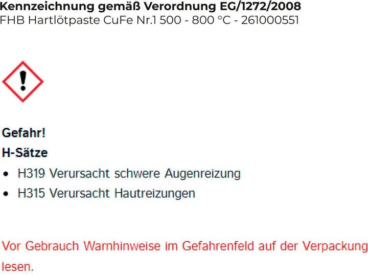 Actual product image Felder FHB brazing paste CuFe No.1 500 - 800 °C