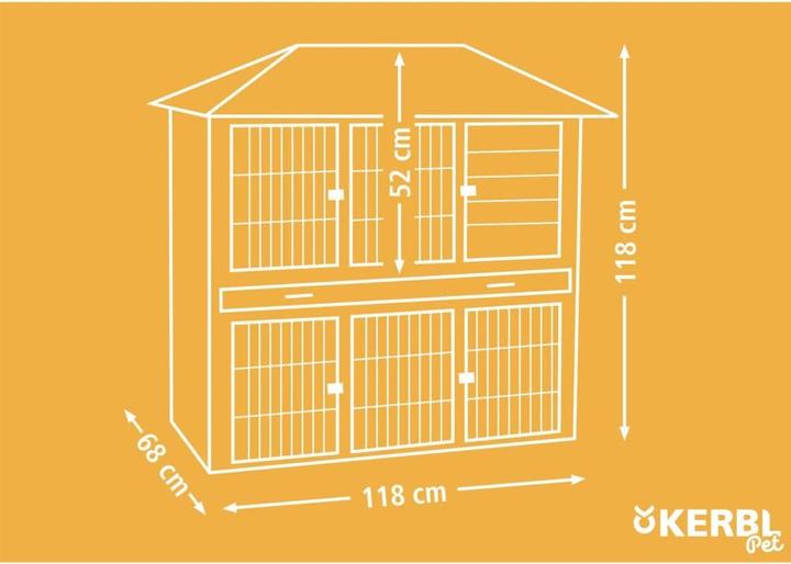 Produktbild Kerbl Nagerstall Villa 118x68x118cm