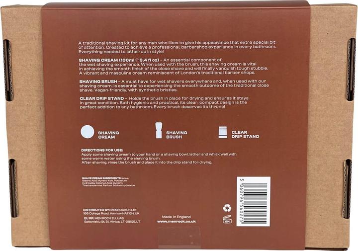 Actual product image Men Rock The Life Shaver Sandalwood Essential Shaving Kit, shaving cream 100ml, sahving brush, drip stand (Shaving brush)