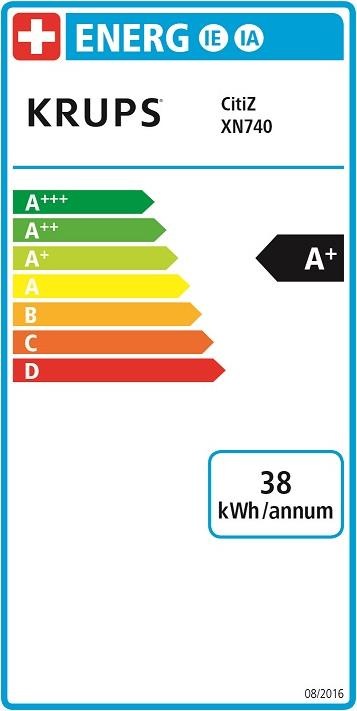 Energy Label Krups Citiz (NESPRESSO Original)