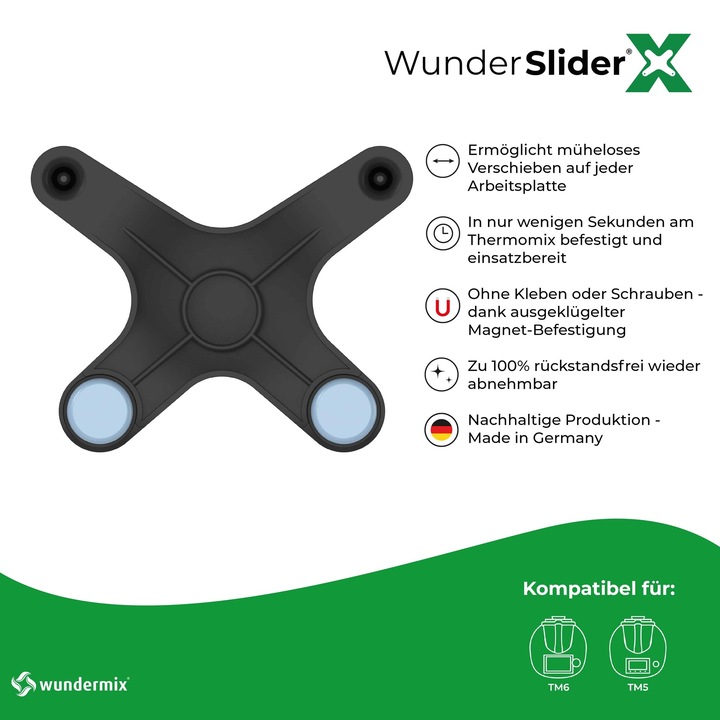 Actual product image Wundermix WunderSlider® X | The new sliding board alternative for Thermomix TM6, TM5, black