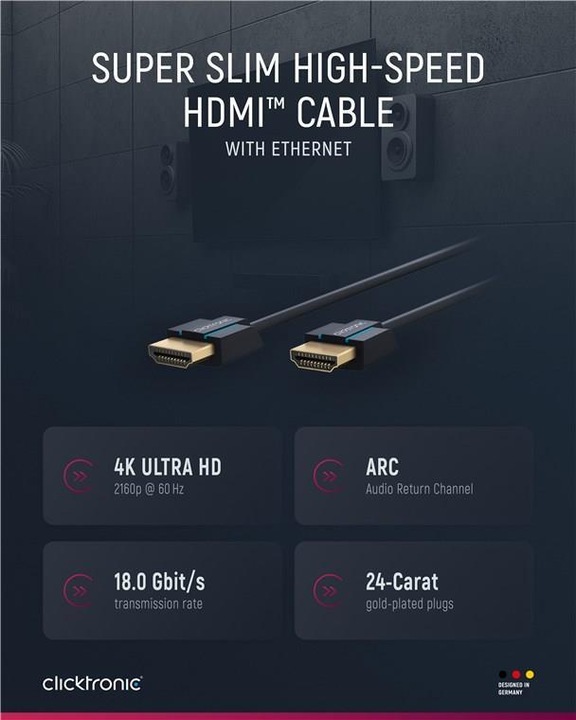 Produktbild clicktronic HDMI (Typ A) — HDMI (Typ A) (2 m, HDMI)