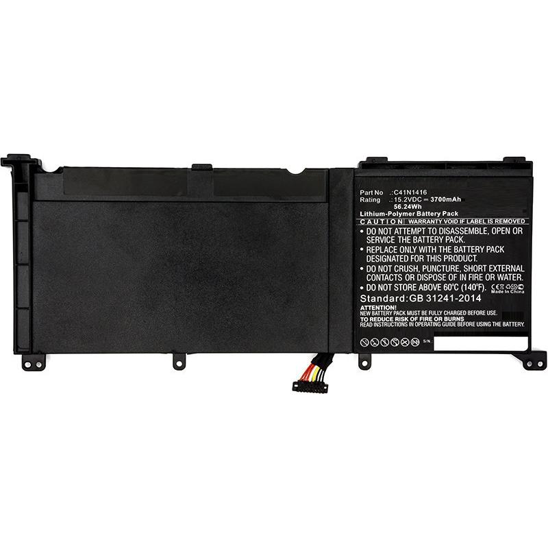 CoreParts MBXAS-BA0137 (1 Zellen, 3700 mAh), Notebook Akku, Schwarz