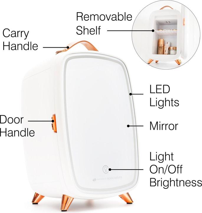 Actual product image Rio Beauty-Kühlschrank mit Spiegel FRBM Weiss