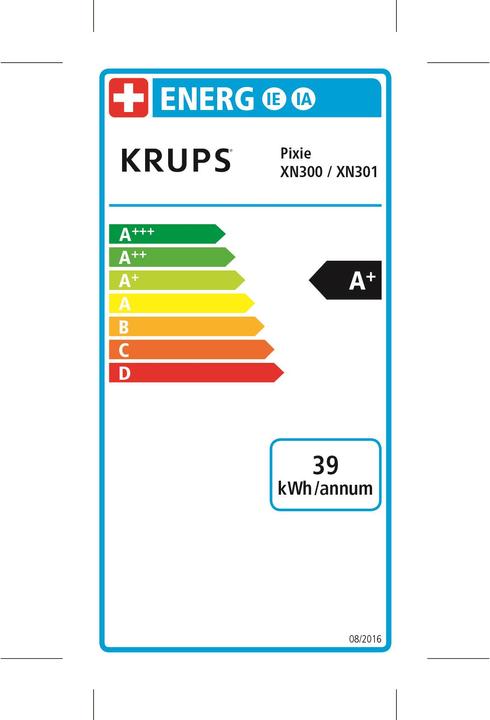 Label énergétique Krups Pixie (NESPRESSO Original)