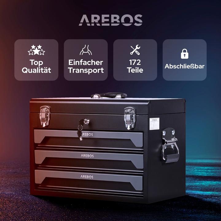 Actual product image Arebos Toolbox (172 pieces)