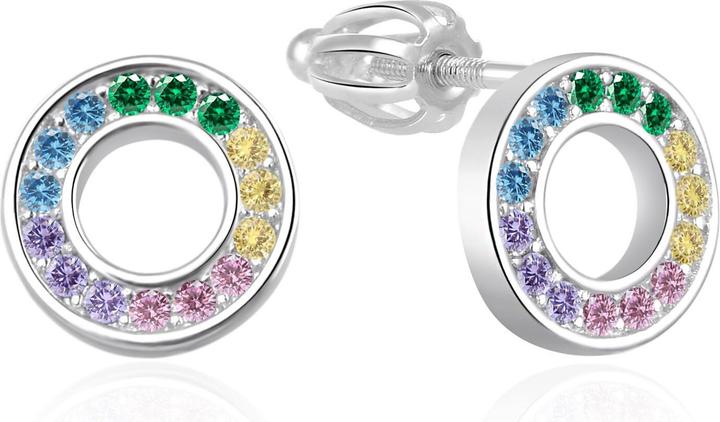 Immagine prodotto Agato - Silver earrings with colored zircons Wheels AGT-E231SC (Argento)
