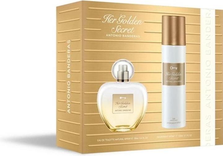 Produktbild Antonio Banderas Banderas Perfumes Her Golden Secret Gift Set für Frauen EDT 80ml + Deodorant 150ml Fruity Floral (Parfum Set)