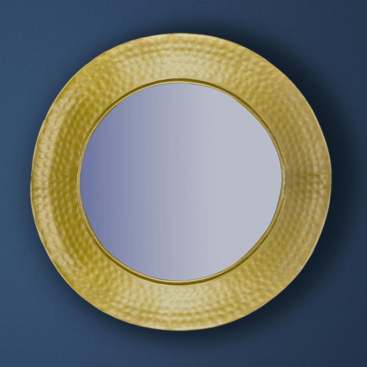 Image du produit FineBuy miroir mural miroir couloir rond métal 60 cm miroir couloir martelé (Ø 60 cm)