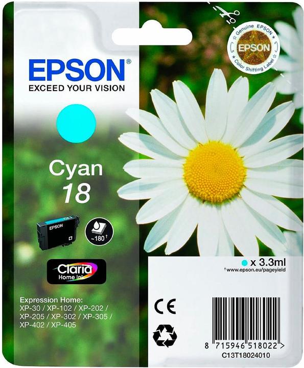 Epson Original Tintenpatrone T1802 (C)