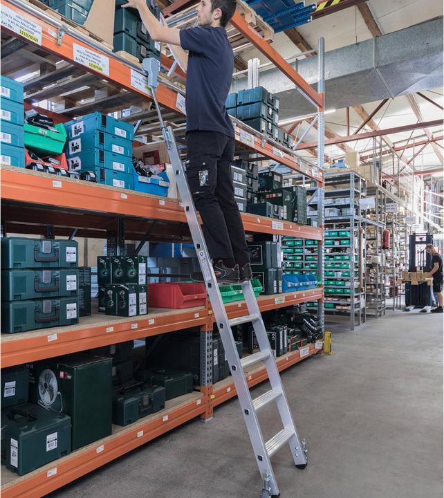 Produktbild Munk Stufen-Regalleiter fahrbar 12 Stufen (Regalleiter, 319 cm)