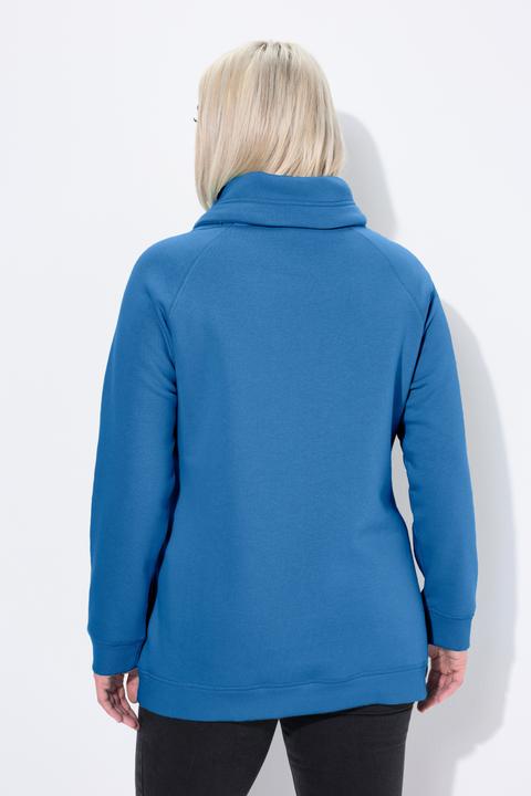 Actual product image Ulla Popken Drawstring Collar Long Sleeve Sweatshirt (58, 60)