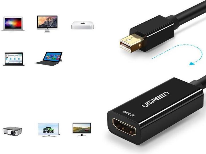 Produktbild Ugreen Mini Display Port zu HDMI Adapter Konverter 1080P (HDMI, Mini DP, 14 cm)