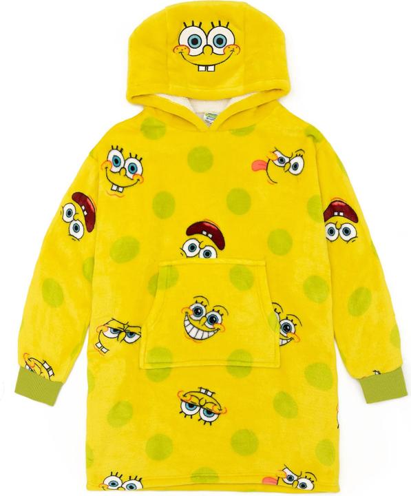 Immagine prodotto Spongebob Squarepants Coperta con cappuccio per bambini/ragazzi (140, 146, 152, 158)