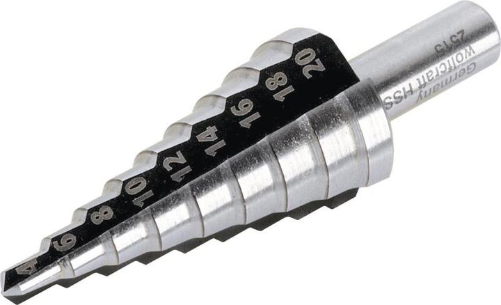 Immagine prodotto wolfcraft wolfcraft 1 Stufenbohrer HSS, Schaft 10mm, ø8-30mm (10 mm)