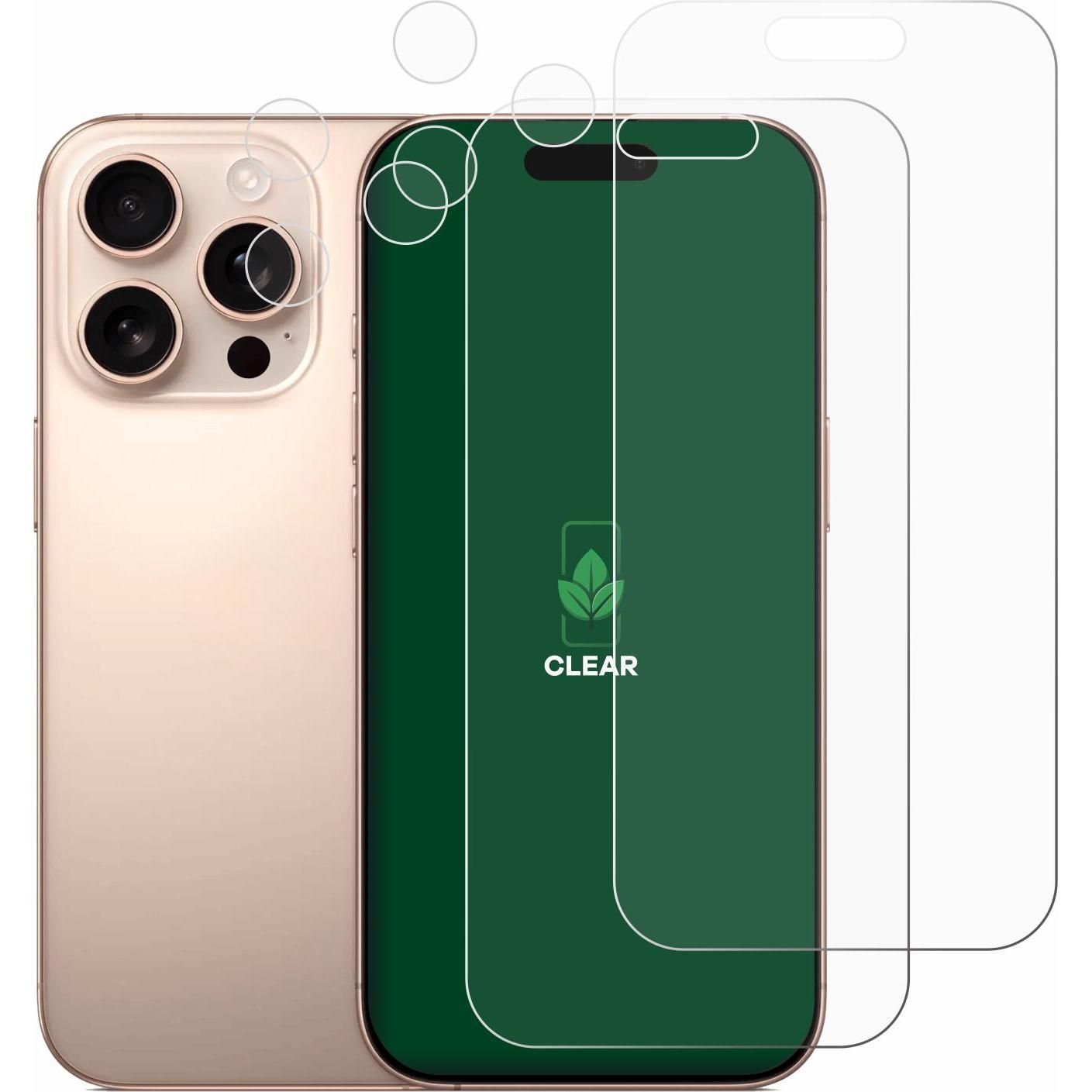 Thumbnail - ScreenLeaf Schutzfolie nachhaltiger Displayschutz Displayschutzfolie Folie Klar Transparent (2 Stück, Apple iPhone 16 Pr...