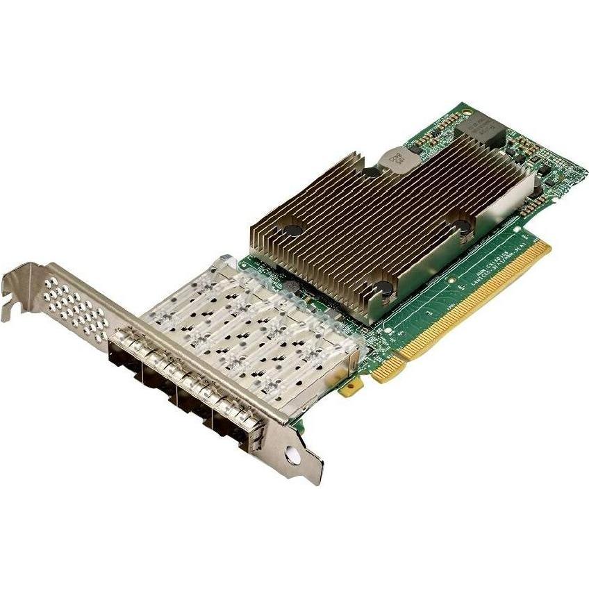 HPE BCM 57504 10/25GBE 4P STOCK (PCI Express 4.0 x16), Netzwerkkarte, Schwarz, Silber