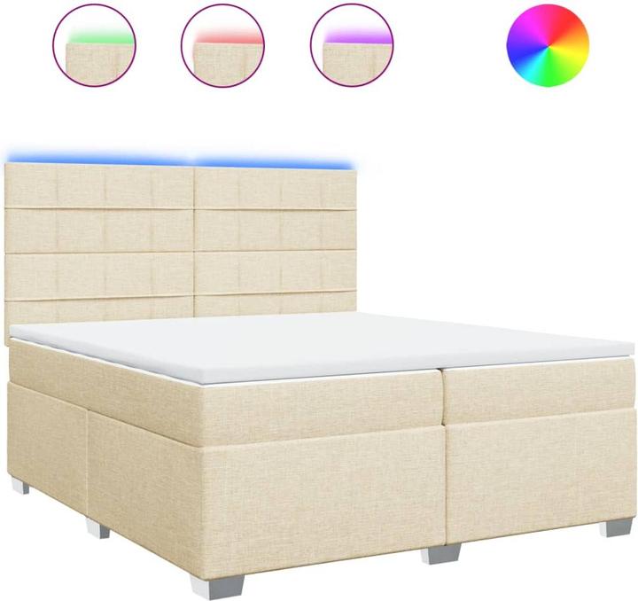Actual product image vidaXL Bo x springbett mit Matratze 200 x 200 cm Stoff (200 x 200 cm)