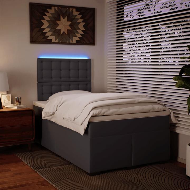 Image du produit vidaXL Bo x lit de saut avec matelas 120 x 200 cm similicuir (120 x 200 cm)