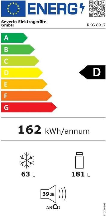 Energy Label Severin RKG8917 (244 l)
