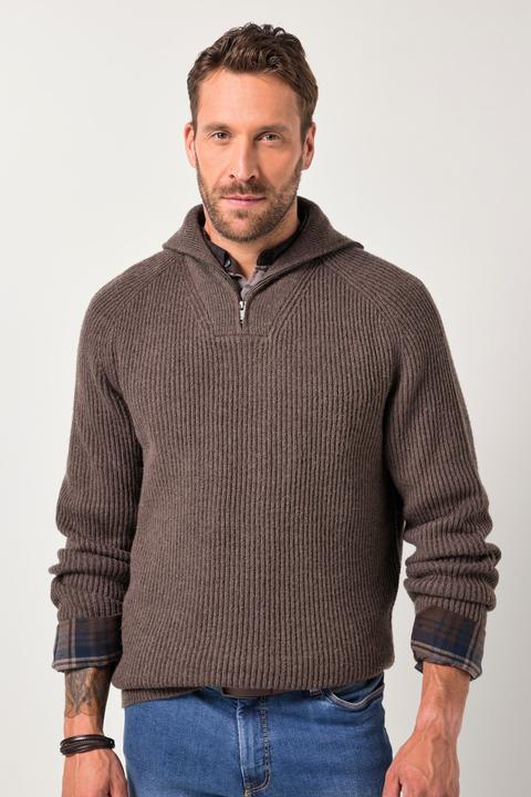 Actual product image JP1880 knitted half-zip, zip collar, up to 7 XL (L)