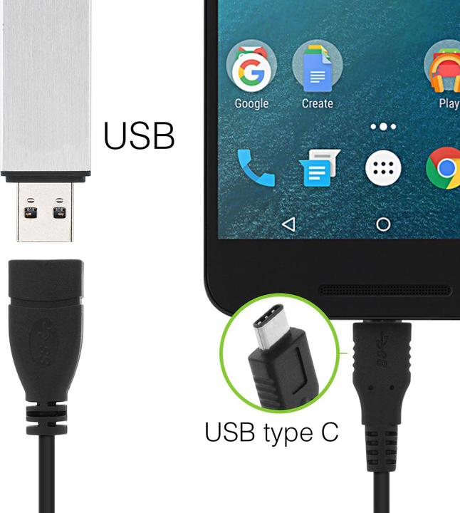 Actual product image Avizar OTG / USB-C adapter cable (USB-A)