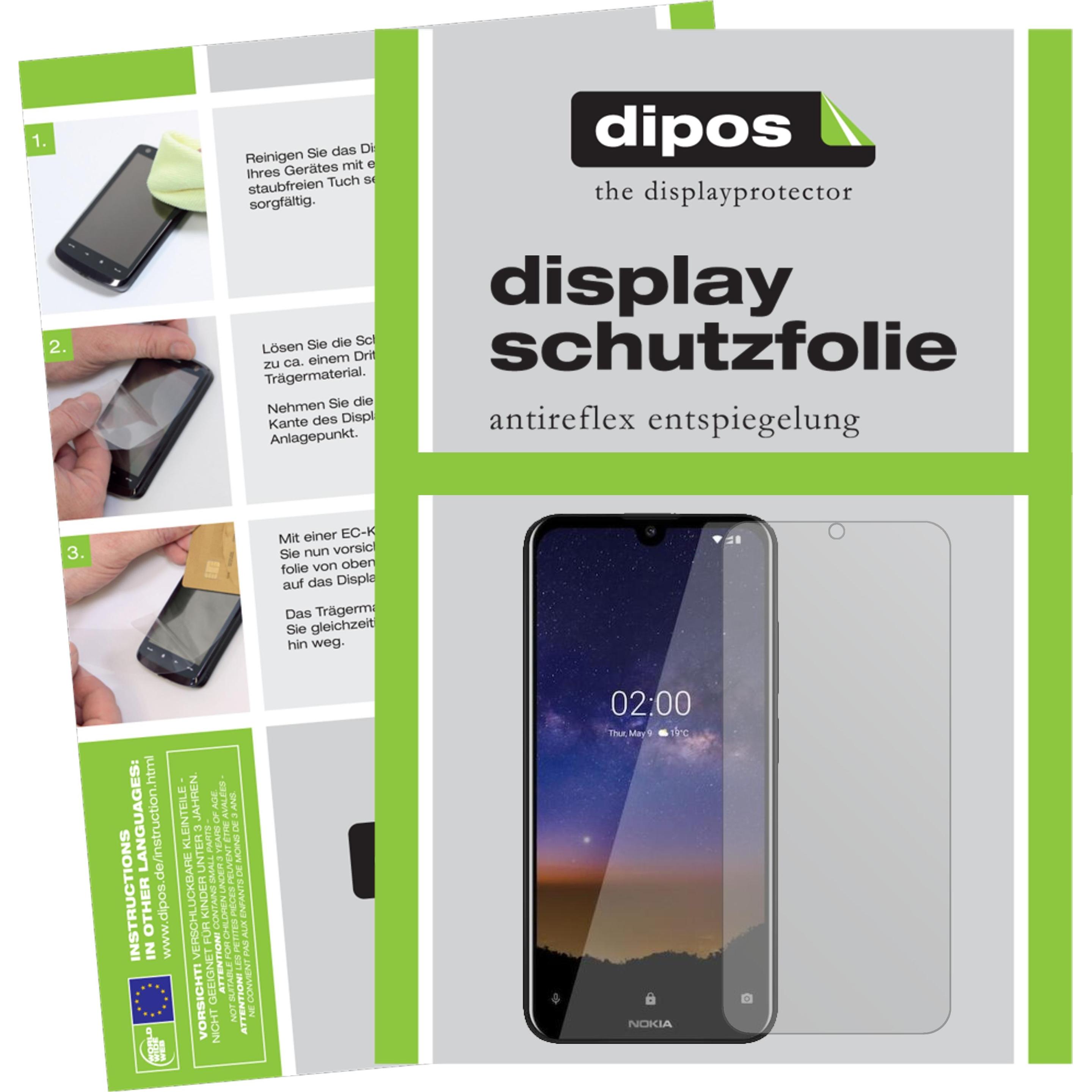 Dipos Displayschutzfolie Antireflex (1 Stück, Nokia 2.2), Smartphone Schutzfolie, Transparent