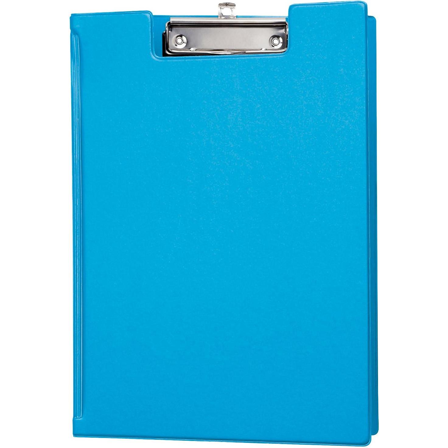 Maul, Unterlage, Klemmbrett-Mappe, DIN A4, mit Folienüberzug, hellblau aus Karton mit Folienüberzug, flache Bügelklem (3...