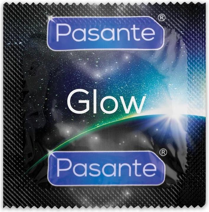 Actual product image Pasante Glow" (stock pack) 144 luminous condoms with green glow effect (144 pcs.)
