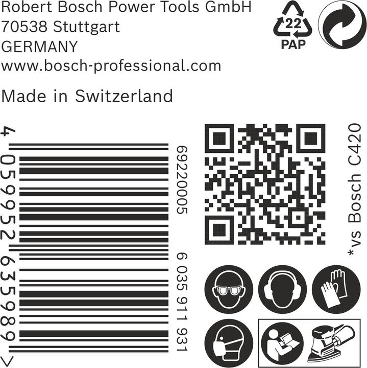Produktbild Bosch Professional Zubehör EXPERT C470 Schleifpapier, 102 x 62/93 mm, G 80, 50 Stück (80)