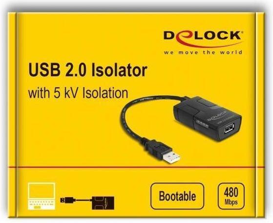 Actual product image Delock Isolator USB 2.0 type A plug to socket with 5 kV Iso (0.15 m, USB 2.0)