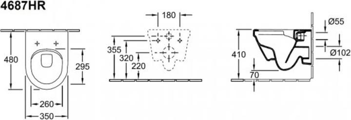 Image du produit Villeroy & Boch V&B Combi-Pack ARCHITECTURA m WWC ti. DF bord de chasse et siège WC blanc C+