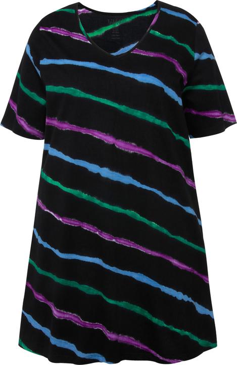 Immagine prodotto Ulla Popken Maglia dal taglio lungo e svasato con stampa batik, scollo a V e mezze maniche (50, 52)