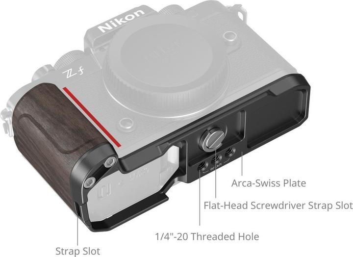 Image du produit SmallRig Plaque de montage en forme de L avec poignée en bois pour Nikon Z f (Poignée)