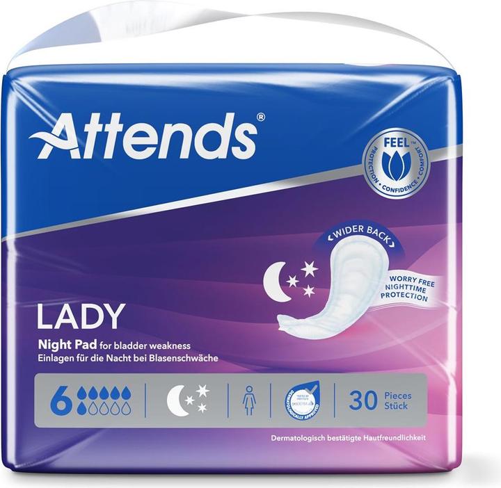 Actual product image Attends Lady Night Pad 6 (30 x)