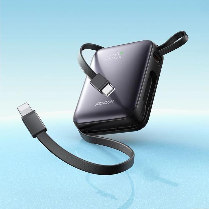 Produktbild Joyroom 22.5W Fast Charging Power Bank 10000mAh with Dual Cables - Black (10000 mAh, 22.50 W, 38.50 Wh)