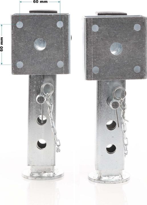 Actual product image XPOtool 2x Pivot Support Foot 350mm up to 1300kg Made of Steel for Trailers with Fixation Material