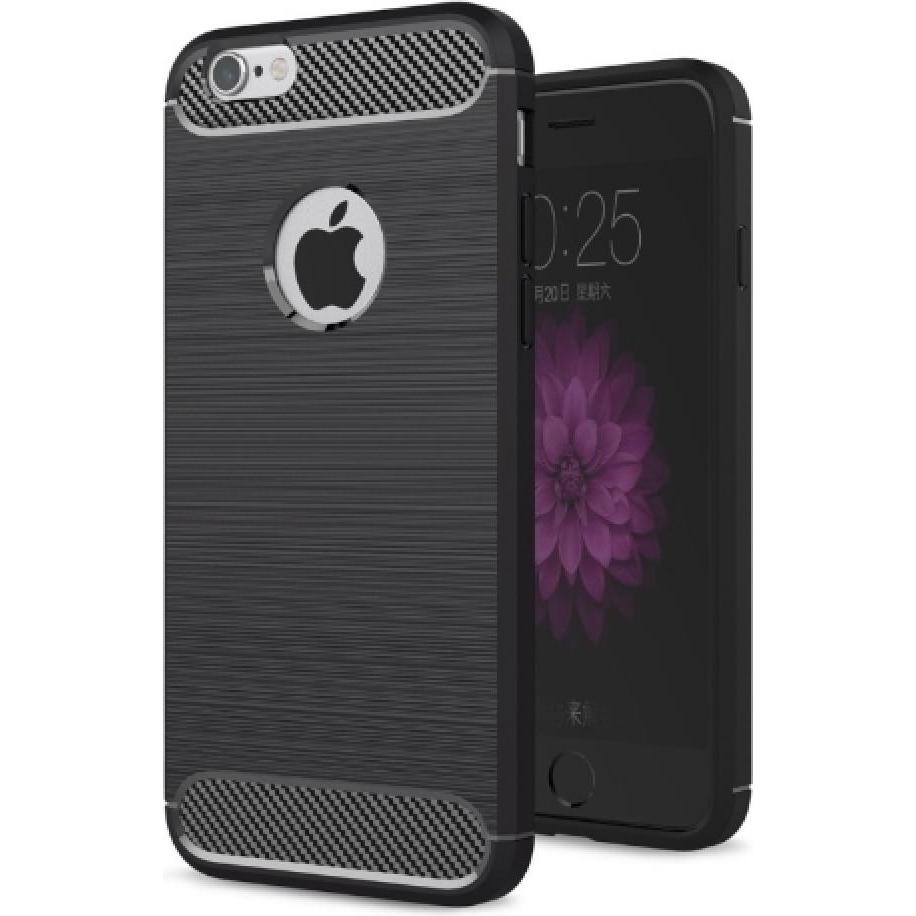 Thumbnail - Screenguard Apple iPhone 6/6S Plus Hülle Carbon Brushed Soft TPU (Apple iPhone 6), Smartphone Hülle, Schwarz