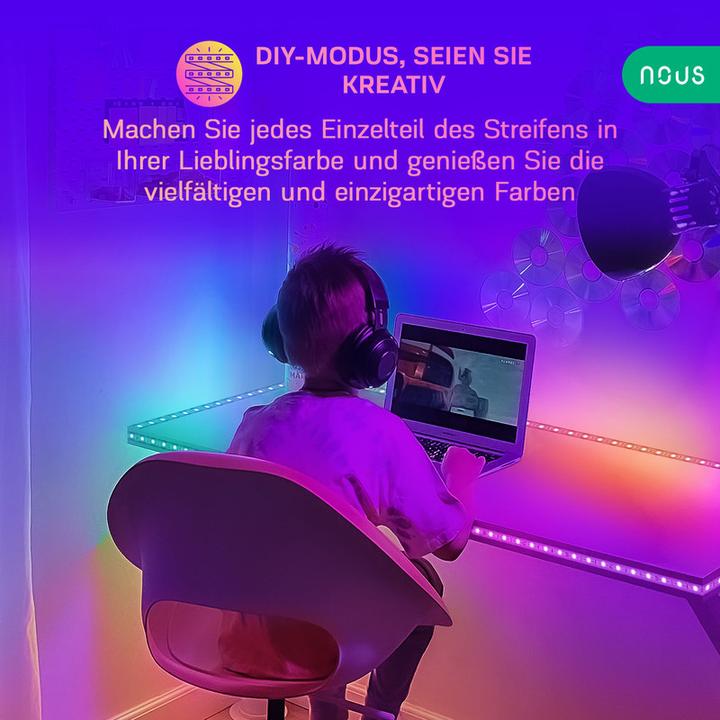 Produktbild Nous Smart RGBIC WIFI LED Strip F5 (Mehrfarbig, 1000 cm, Indoor)