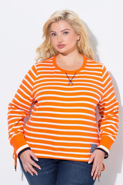 Produktbild Ulla Popken Sweatshirt, Ringel, Tunnelzug, Rundhals, Langarm (42, 44)